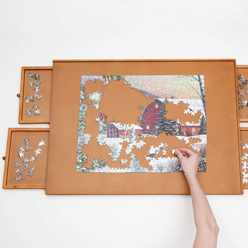 Photo 1 of ***DAMAGED***
Bits and Pieces –Original Standard Wooden Jigsaw Puzzle Plateau-The Complete Puzzle Storage System
