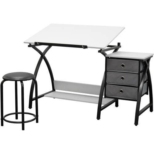 Photo 1 of ***PARTS ONLY***
Studio Designs Comet 2-Piece Metal Drafting Table Set, Black
