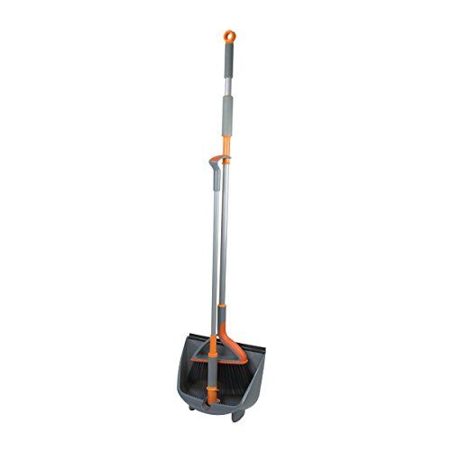 Photo 1 of Casabella Upright Broom and Dustpan Set with Detachable Handles Sweeper Tool with Rubber Bumper for Cleaning and Sweeping Home Floors