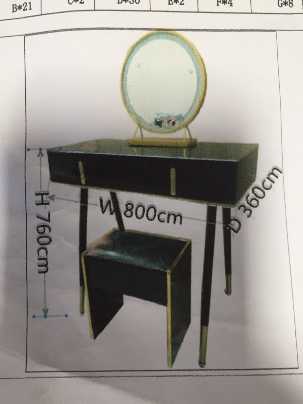 Photo 1 of ***PARTS ONLY***
Vanity Set with mirror and stool
