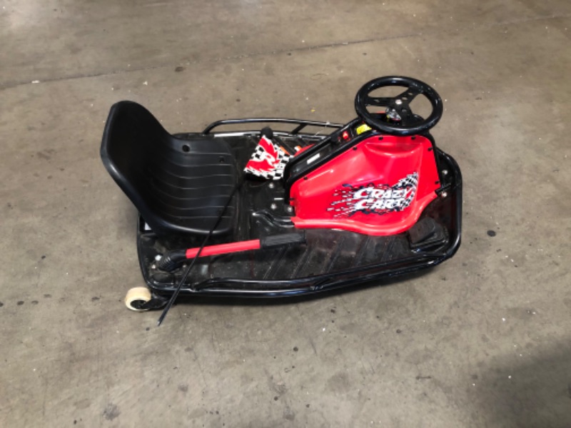 Photo 3 of (PUNCTURED TIRE; MISSING POWER CORDS; BROKEN FLAG POLE)
Razor Crazy Cart - 24V Electric Drifting Go Kart - Variable Speed, Up to 12 mph, Drift Bar for Controlled Drifts
