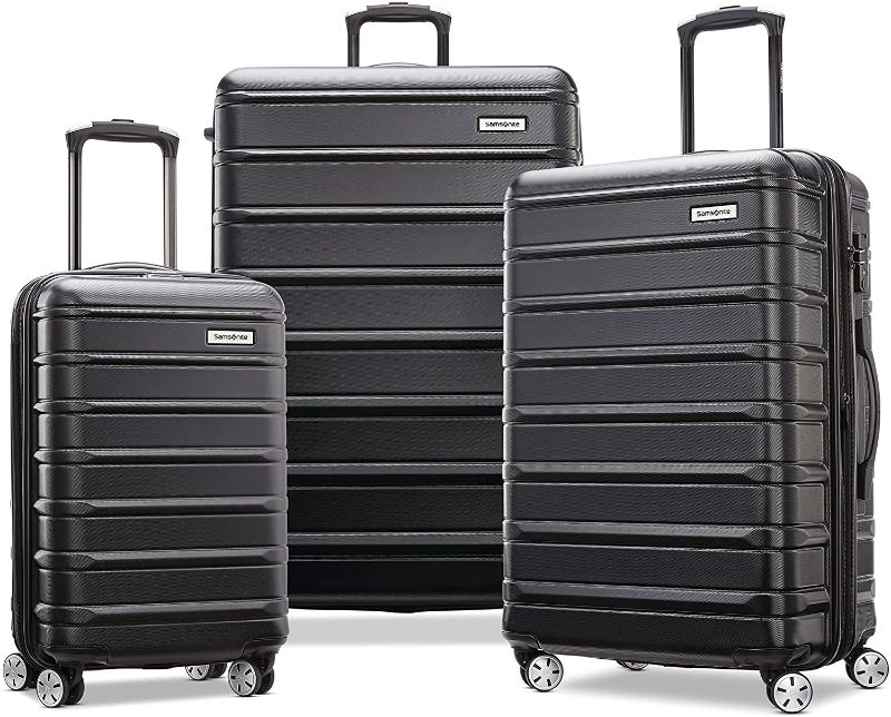 Photo 1 of (MISSING MED. LUGGAGE; SCRATCH/DENT DAMAGES; LOOSE SEAMS)
Samsonite Omni 2 Hardside Expandable Luggage with Spinner Wheels, Midnight Black, 3-Piece Set (20/24/28)
