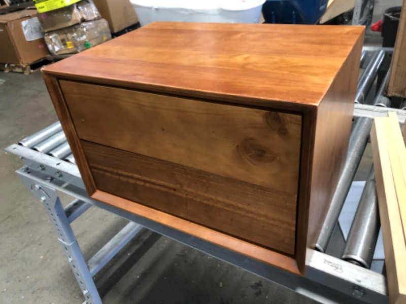 Photo 8 of (SCRATCH/DENT DAMAGES; CRACKED CORNER)
Mid-Century 2 Drawer Solid Wood Nightstand - Caramel