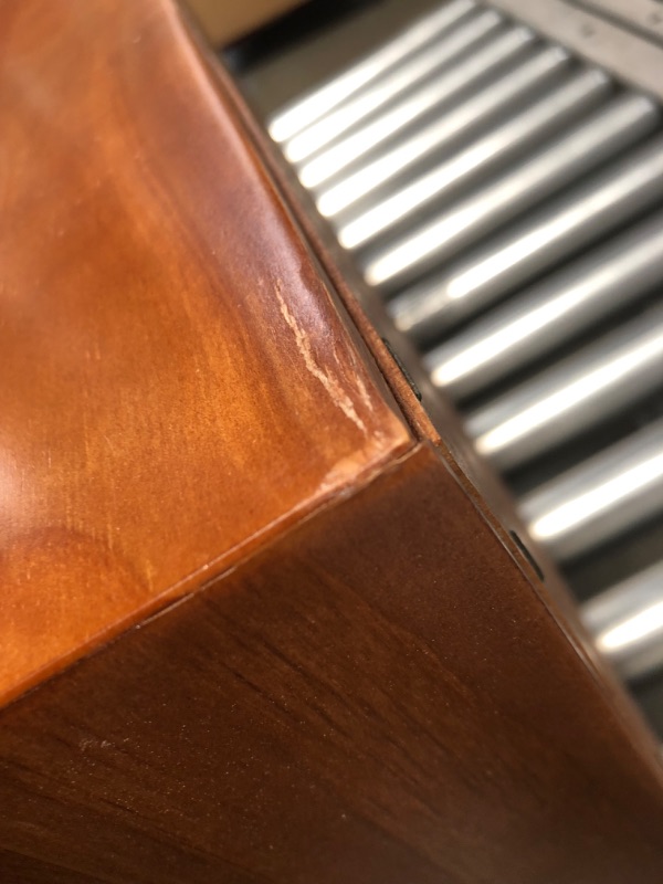 Photo 6 of (SCRATCH/DENT DAMAGES; CRACKED CORNER)
Mid-Century 2 Drawer Solid Wood Nightstand - Caramel