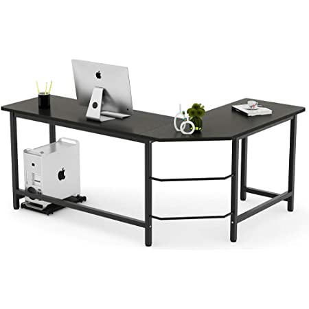 Photo 1 of (BENT METAL; DENTED TABLE EDGE; FOUND LOOSE HARDWARE BOTTOM OF PACKAGE)
Tribesigns Modern L Shaped Desk Corner Computer Desk, Wood & Metal, Black, 49.2"D x 66.1"W x 28.9"H

