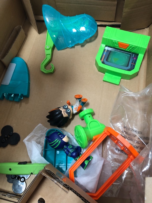 Photo 2 of PJ Masks Romeo's Flying Factory Playset with Lights, Sounds, and Secret Compartment, by Just Play ***USED, MISSING SOME COMPONENTS***