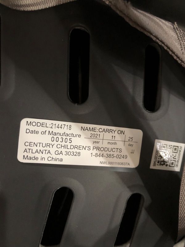 Photo 1 of Century Carry On 35 Lightweight Infant Car Seat, Metro
 - manufacture date: 11/25/21 -