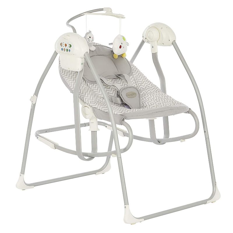 Photo 1 of Dream On Me Sway 2in1 Cradling Swing & Rocker, Grey & White
