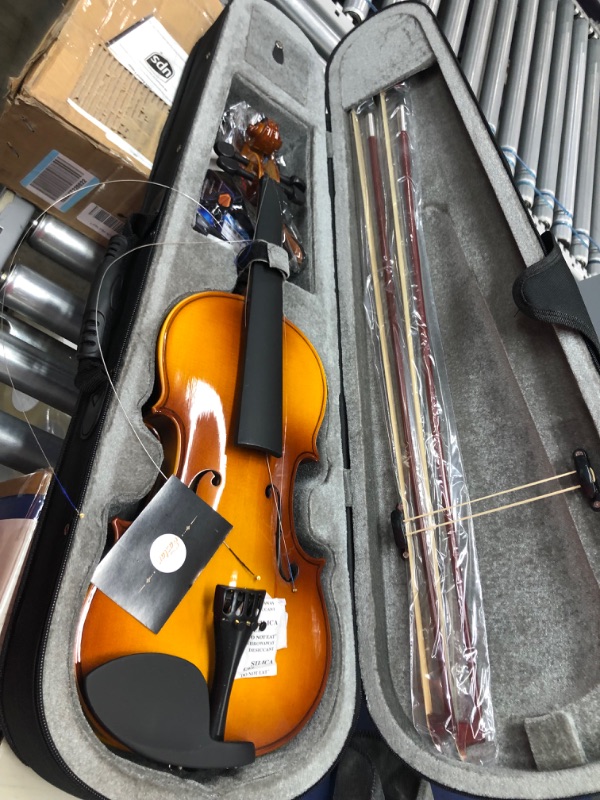 Photo 6 of Eastar Violin 4/4 Full Size for Adults, Violin Set for Beginners with Hard Case, Rosin, Shoulder Rest, Bow, and Extra Strings (Imprinted Finger Guide on Fingerboard), EVA-2
