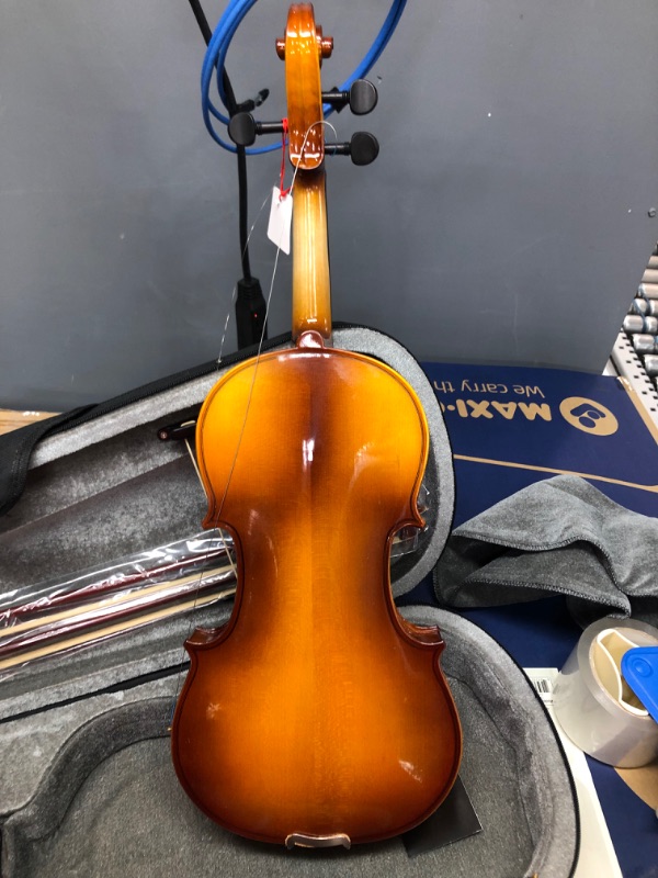 Photo 3 of Eastar Violin 4/4 Full Size for Adults, Violin Set for Beginners with Hard Case, Rosin, Shoulder Rest, Bow, and Extra Strings (Imprinted Finger Guide on Fingerboard), EVA-2
