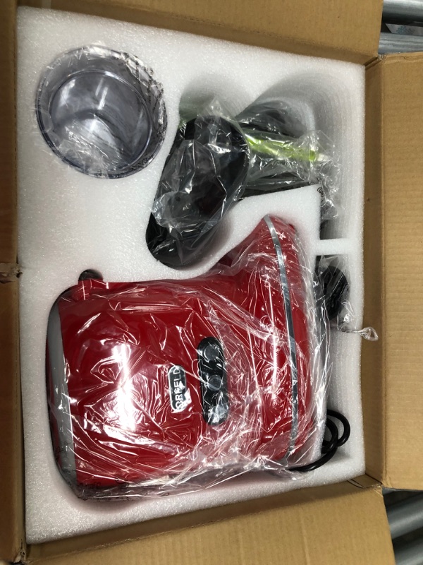 Photo 1 of Slow Juicer, ORFELD Cold Press Juicer Easy to Clean With Brush, Juicer Extractor with Quiet Motor & Reverse Function for High Nutrient Fruits & Vegetables(Red)