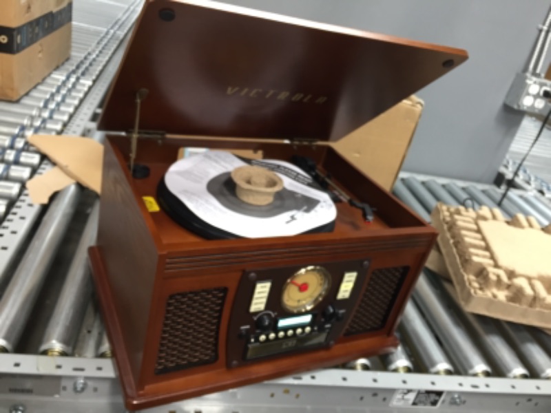 Photo 3 of Victrola Nostalgic 6-in-1 Bluetooth Record Player and Multimedia Center with Built-in Speakers - 3-Speed Turntable