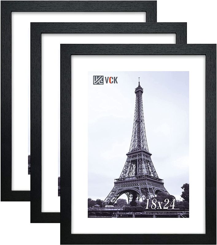 Photo 1 of 18x24 Poster Frames 3 Pack Black MDF Wood and Polished Plexiglass Frame,Display Pictures in Horizontal and Vertical