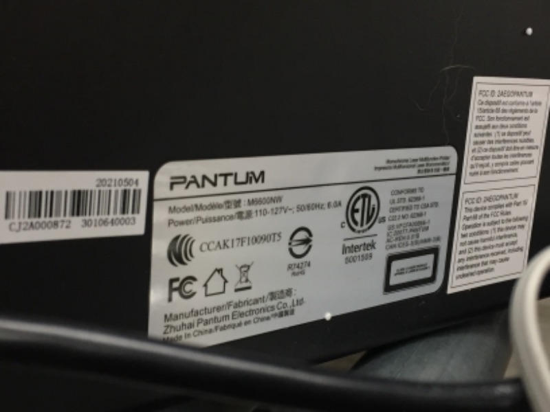 Photo 2 of Pantum Monochrome All-in-one Wireless Laser Printer with Print Copy Fax Scan & ADF, Compact Multifunction for Home Office Mobile 23 PPM Printing (Laserjet M6600NW, Black)
