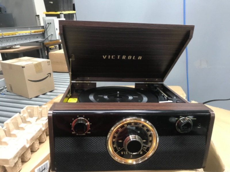 Photo 2 of Victrola Wood Metropolitan Mid Century Modern Bluetooth Record Player with 3-Speed Turntable and Radio
