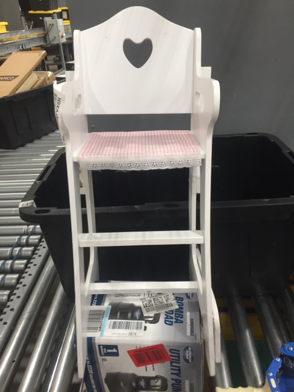 Photo 2 of Badger Basket White Doll High Chair with Plate, Bib, and Spoon (fits American Girl dolls) (B0001XNTJA)