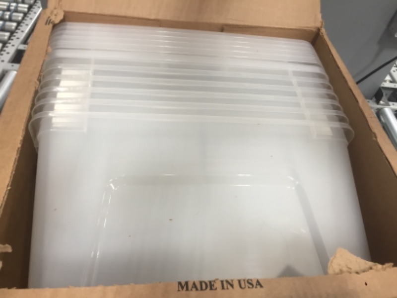 Photo 2 of IRIS USA 54 Qt Clear Plastic Storage Box with Latches, 6 Pack