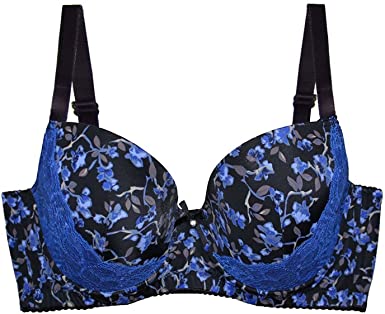 Photo 1 of 38DDD, MIERSIDE Women's Red/Purple Plus Size Sexy Printing Demi Bra
