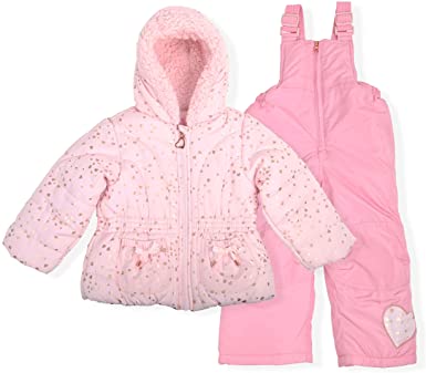 Photo 1 of Arctic Quest Infant, Toddler & Young Girls Puffer Ski Jacket and Snowbib Snowsuit Set- 2t