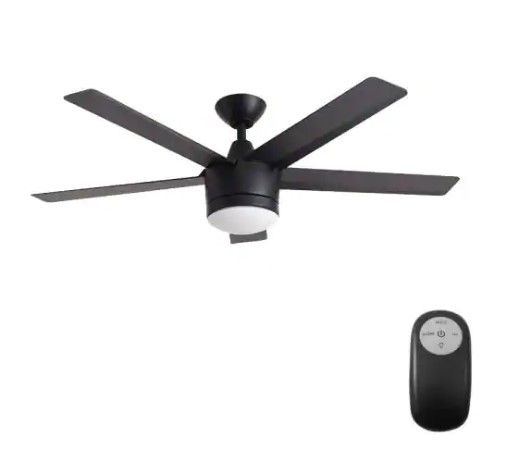 Photo 1 of ***PARTS ONLY*** Merwry 52 in. Integrated LED Indoor Matte Black Ceiling Fan with Light Kit and Remote Control