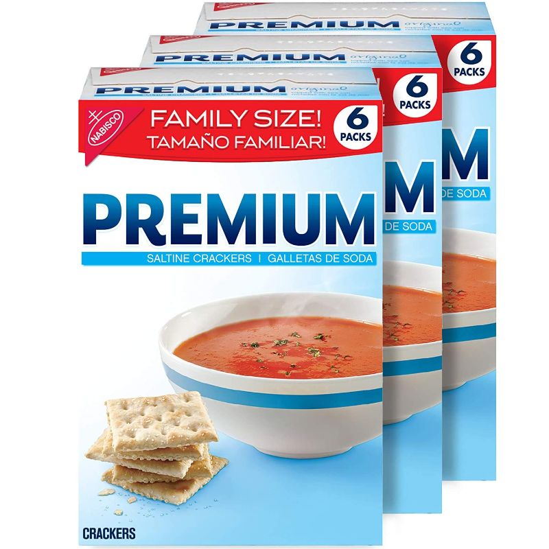 Photo 1 of ***NON-REFUNDABLE***
BEST BY 6/4/22
Premium Saltine Crackers, Family Size - 3 Boxes