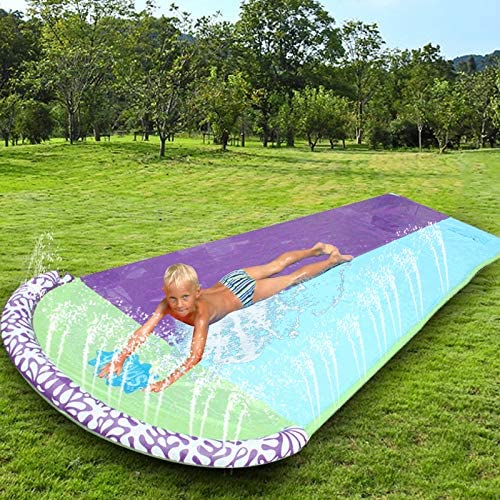 Photo 1 of Giant Lawn Water Slide Inflatable 16ft Silp Slide Play Center Slide Water Spraying and Crash Pad For Kids Children Summer Backyard Swimming Pool Games Outdoor Toys with Bumper Double Slide
