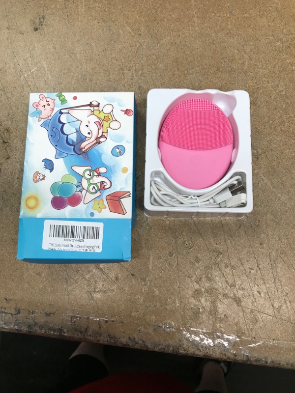 Photo 2 of  ITME Rechargeable Facial Cleansing Brush, Soft Silicone Waterproof Sonic Electric Face Scrubber