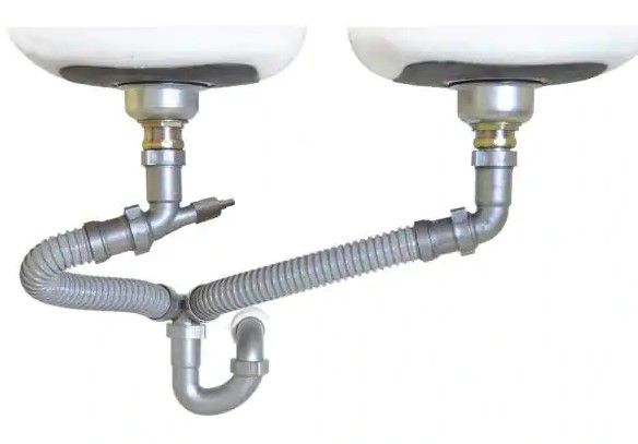 Photo 1 of 1-1/2 in. All-in-One Drain Kit for Double Bowl Kitchen Sinks
