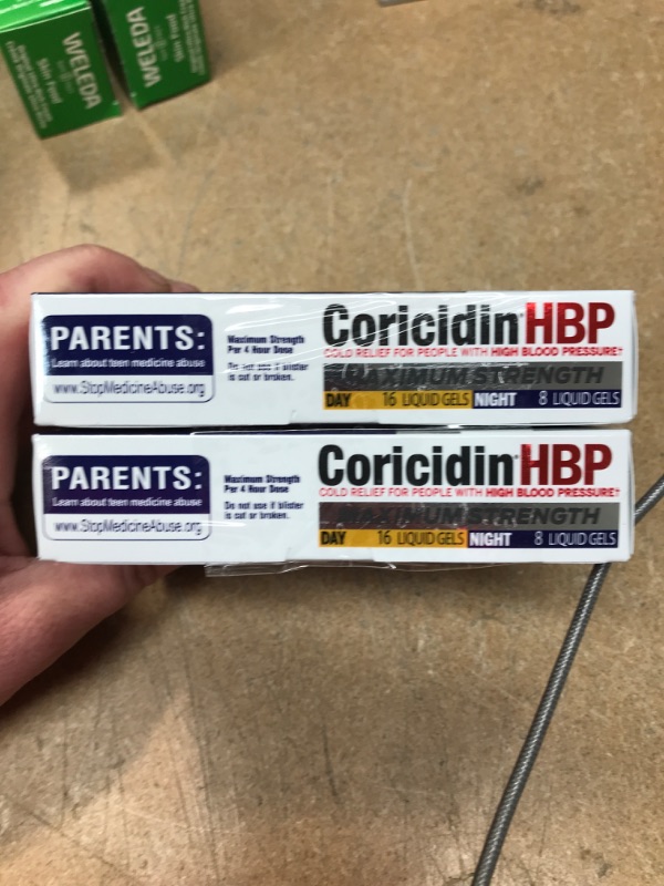 Photo 2 of ***NON-REFUNDABLE**
EXP 6/22
2 BOXES
Coricidin Hbp, Decongestant-free Maximum Strength Cold & Flu Day+night Liquid Gels, 24 Count
