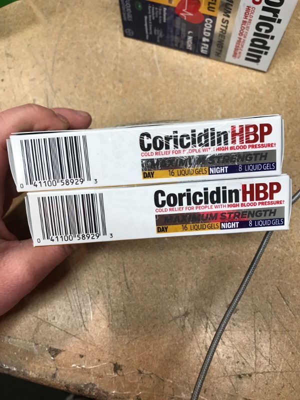 Photo 2 of ***NON-REFUNDABLE**
EXP 6/22
2 BOXES
Coricidin Hbp, Decongestant-free Maximum Strength Cold & Flu Day+night Liquid Gels, 24 Count
