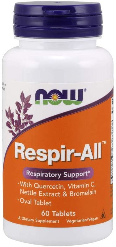 Photo 1 of ***NON-REFUNDABLE**
BEST BY 12/23
NOW Supplements, Respir-All™ with Quercetin, Vitamin C, Nettle Extract and Bromelain, Respiratory Support*, 60 Tablets
