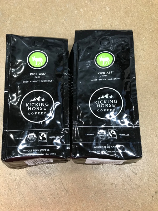 Photo 2 of ***NON-REFUNDABLE***
BEST BY 5/7/22
2 BAGS Kicking Horse Coffee, Kick Ass, Dark Roast, Whole Bean, 10 Oz
