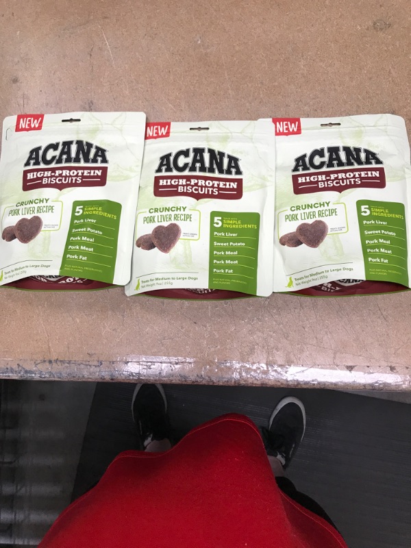 Photo 2 of **NON-REFUNDABLE**
BB 5/7/22
3 BAGS Acana Highest Protein Dry Dog Food and Crunchy Treats, Grain Free
