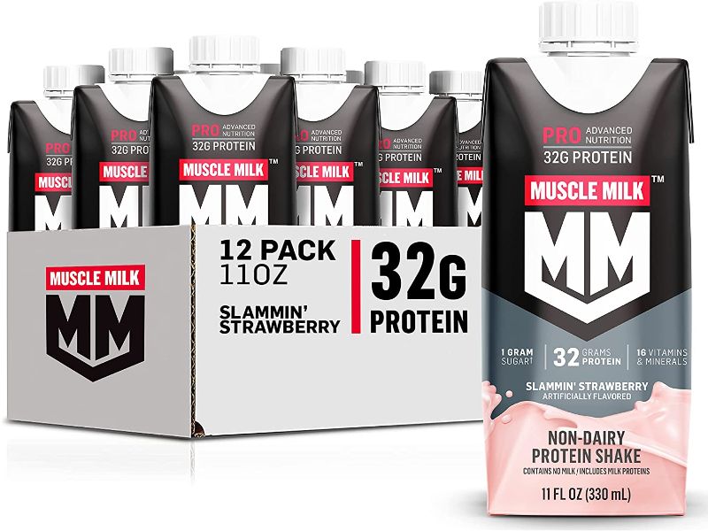 Photo 1 of **NON-REFUNDABLE**
BB 10/5/22
Muscle Milk Pro Series Protein Shake Strawberry 32g Protein 11oz 12ct
