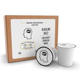 Photo 1 of **non-refundable**
best by 11/16/22
Alkaline Buzz Single Serve Cups - Brain Enhancing Espresso Roast - Organic Low Acidity Coffee  12 single serve k cups