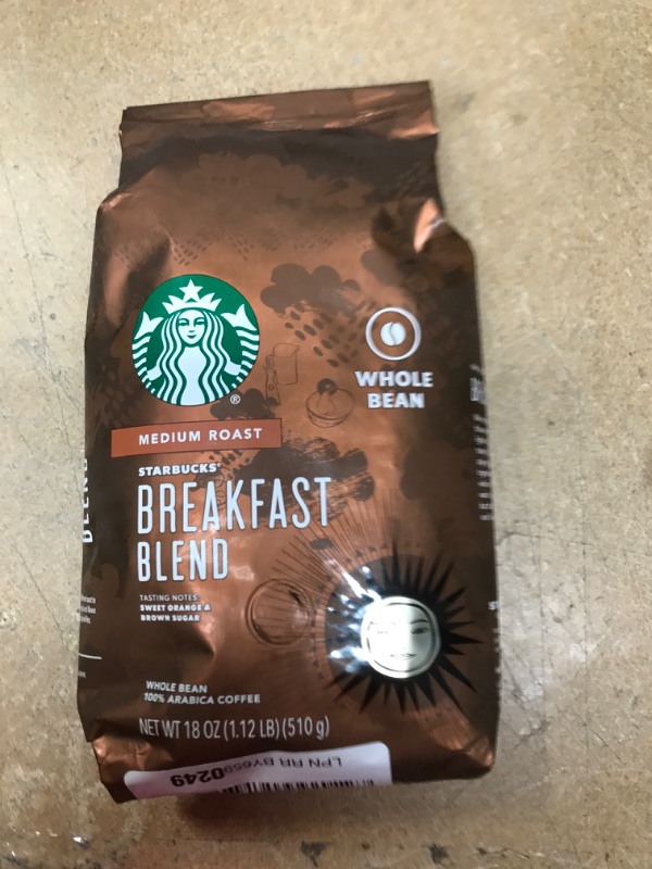 Photo 2 of **NON-REFUNDABLE**
BEST BY4/14/22
Starbucks Medium Roast Whole Bean Coffee — Breakfast Blend