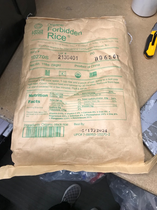 Photo 2 of ** EXP:05/17/2024**  *** NON-REFUNDABLE**  *** SOLD AS IS**
Lotus Foods Gourmet Organic Forbidden Rice, 11 Pound (Pack of 1)

