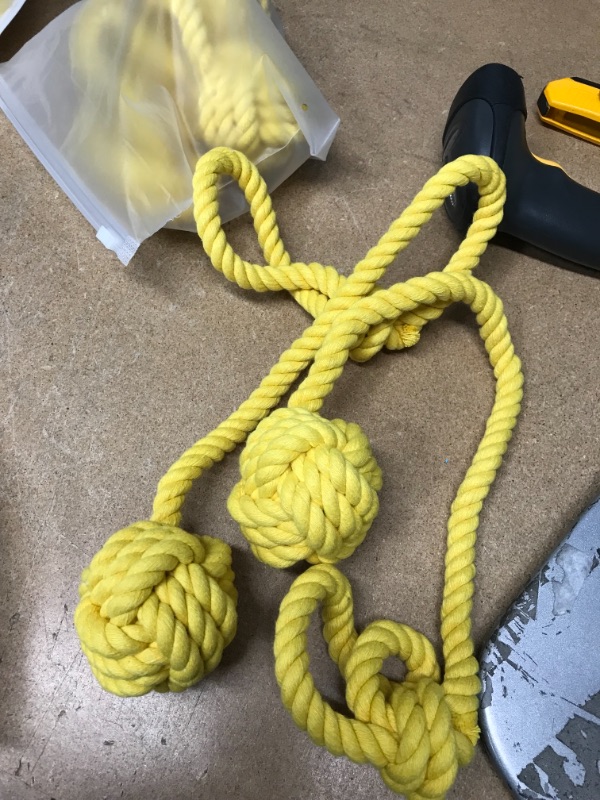 Photo 2 of ** SETS OF 2**
Melaluxe 2 Pack Curtain Tiebacks - Heavy Duty Curtain Rope Tieback, Handmade Rural Decorative Curtain Holdbacks (Yellow)
