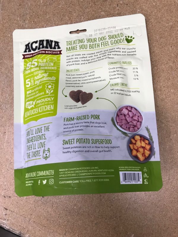 Photo 2 of *** EXP MAY 07 2022** **NON-REFUNDABLE***  **  SOLD AS IS **
Acana Highest Protein Dry Dog Food and Crunchy Treats, Grain Free
