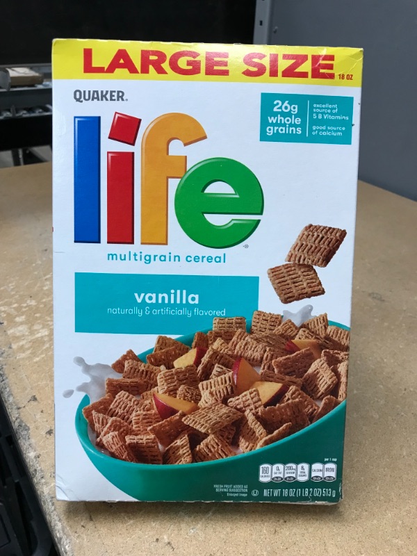 Photo 2 of ** EXP:JAN 31 22** ** NON-REFUNDABLE**  *** SOLD AS IS**
Quaker Life Original Multigrain Breakfast Cereal, Vanilla, 18 Oz
