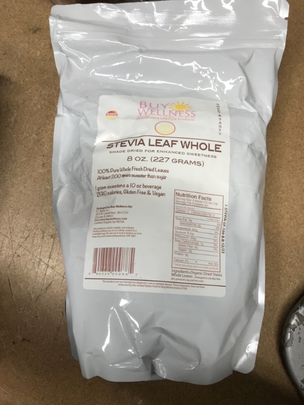 Photo 2 of *** EXP:12/23***  ** NON-REFUNDABLE**  ** SOLD AS IS***
Buy Wellness Organic Stevia Leaf Pure Loose Leaf Stevia Shade Dried Low Bitterness 4 oz
