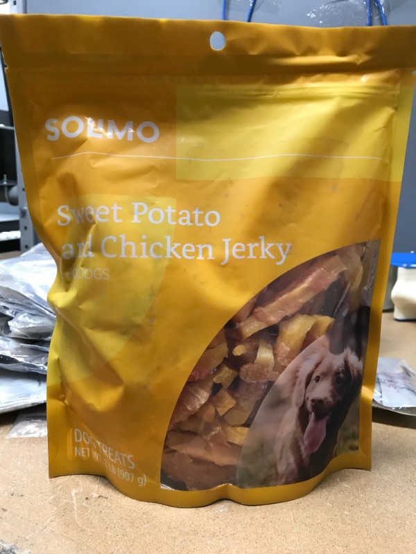 Photo 2 of ** EXP: 21 APR 2023***  ** NON-REFUNDABLE**  ** SOLD AS IS **
Amazon Brand - Solimo Jerky Dog Treats, 2 Lb Bag (Chicken, Duck, Sweet Potato Wraps)
