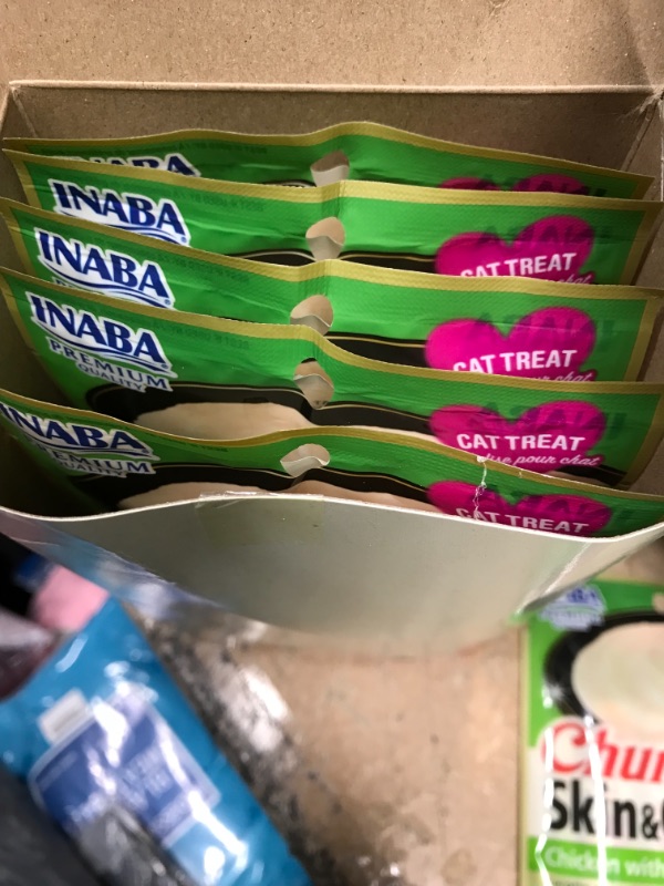 Photo 2 of ** EXP:08/25/2023**  ** NON-REFUNDABLE**  ** SOLD AS IS **
INABA Churu Cat Treats, Grain-Free, Lickable, Squeezable Creamy Purée Cat Treat/Topper with Vitamin E & Taurine, 0.5 Ounces Each Tube, 24 Tubes
