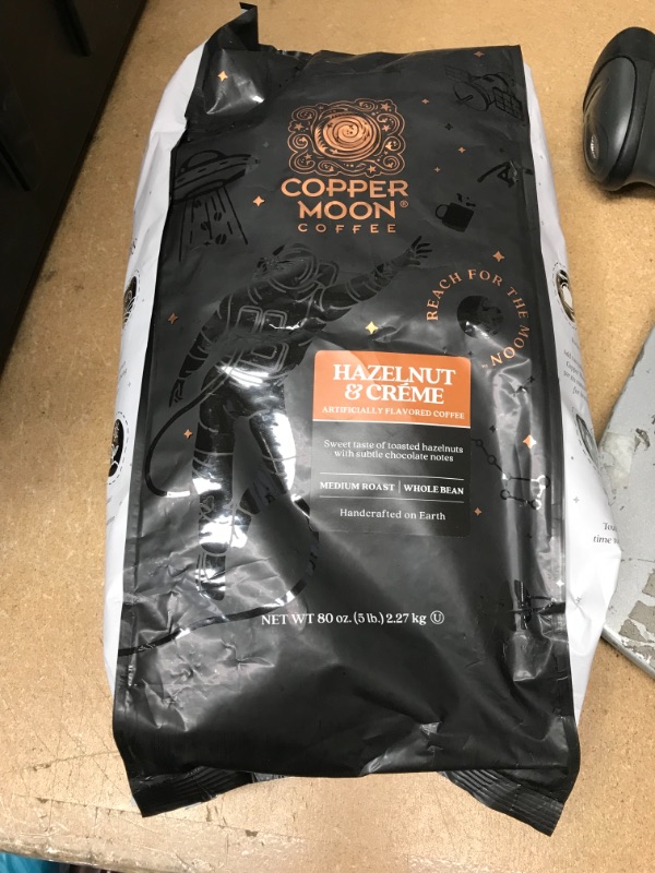Photo 2 of ** EXP:01/12/2023**  ** NON-REFUNDABLE**  ** SOLD AS IS **
Copper Moon Hazelnut & Creme Flavored Blend, Medium Roast Coffee, Whole Bean, 5 lbs.
