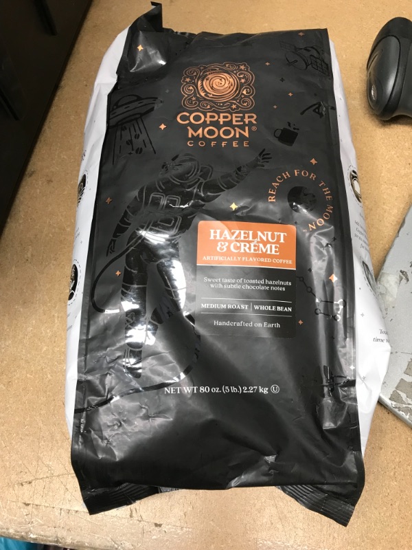 Photo 1 of ** EXP:01/12/2023**  ** NON-REFUNDABLE**  ** SOLD AS IS **
Copper Moon Hazelnut & Creme Flavored Blend, Medium Roast Coffee, Whole Bean, 5 lbs.
