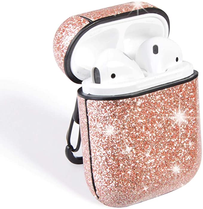 Photo 1 of ** SETS OF 2*
Case for Airpods Case,HIDAHE AirPods 2 Case,Airpods Accessories, Airpods Skin,Bling Glitter Luxury PU Leather Case Cute Girls Kids Protective Cover Case Compatible for Airpods 1 & 2 Charging Case,Pink
