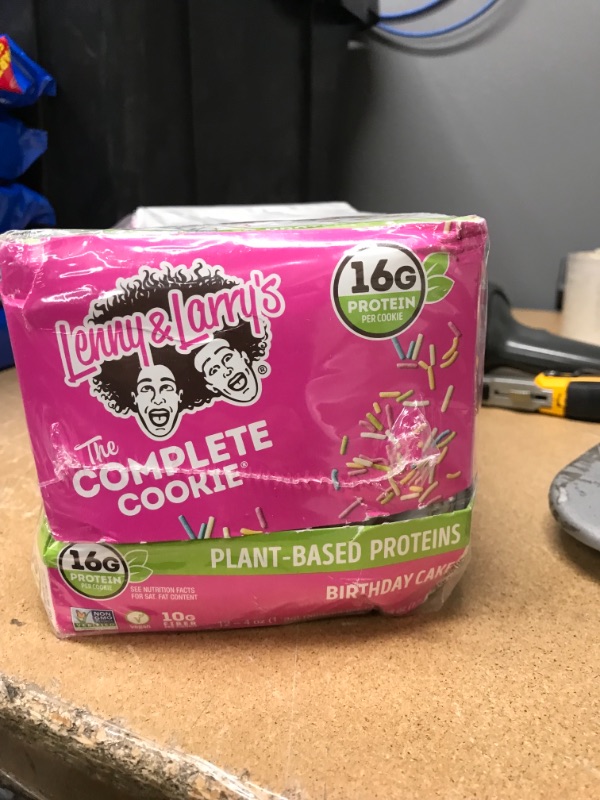 Photo 3 of ***  EXP: 02/08/2023** *** NON-REFUNDABLE** *** SOLD AS IS***
Lenny & Larry's The Complete Cookie! (4 oz. Cookie, Pack of 12, Birthday Cake)
