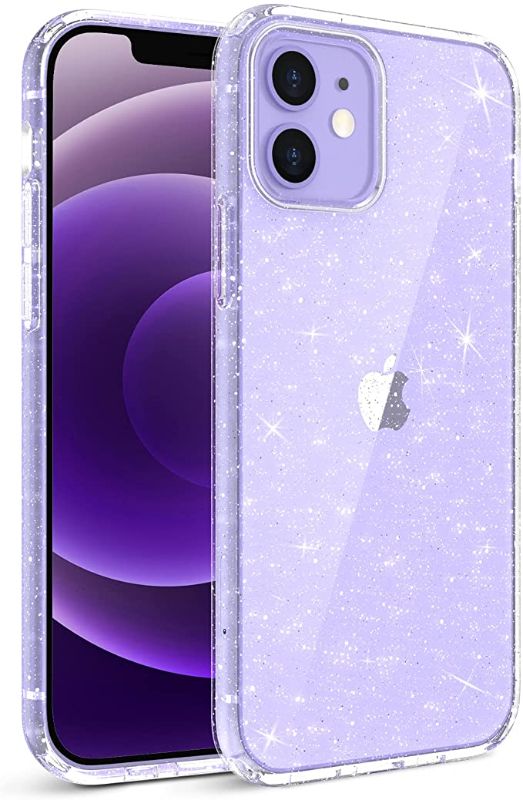 Photo 1 of ** SETS OF 2**
ORNARTO Compatible with iPhone 12 Shiny Case, Compatible with iPhone 12 Pro Case Bling Rugged Shockproof Hybrid PC+TPU Full Covered Protective Case Back Cover 6.1inch-Clear