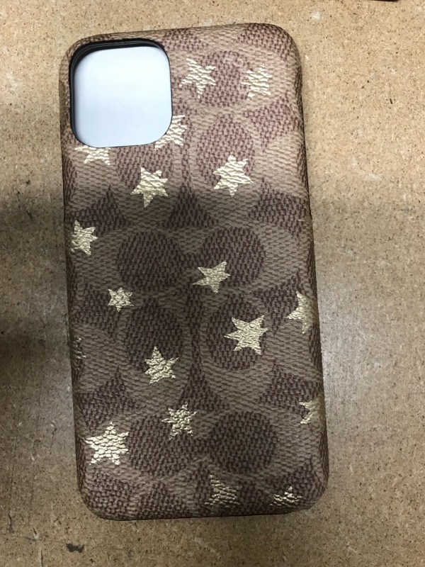 Photo 2 of ** SETS OF 2**
Coach Protective Case for iPhone 11 Pro Max (Khaki/Gold Foil Stars, iPhone 11 Pro Max 6.5")
