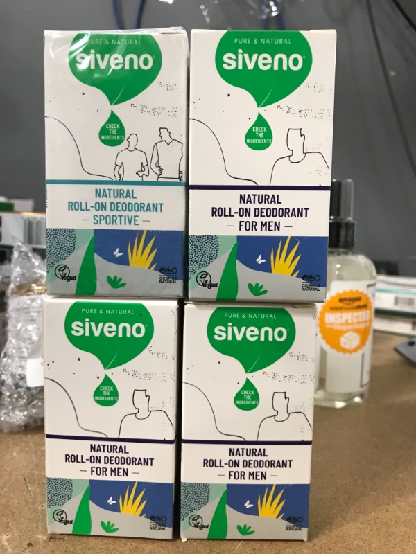 Photo 3 of *** SETS OF 4**
Siveno - Natural Roll-On Deodorant, Paraben-free and Aluminum-free Deodorant, Non-staining, Cruelty-free, and Vegan Deodorant for Sensitive Skin, 3.2 oz (For Men)
